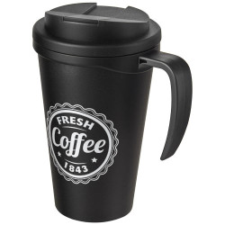AmericanoR Taza de 350 ml con tapa antigoteo Grande
