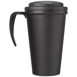 AmericanoR Taza de 350 ml con tapa antigoteo Grande