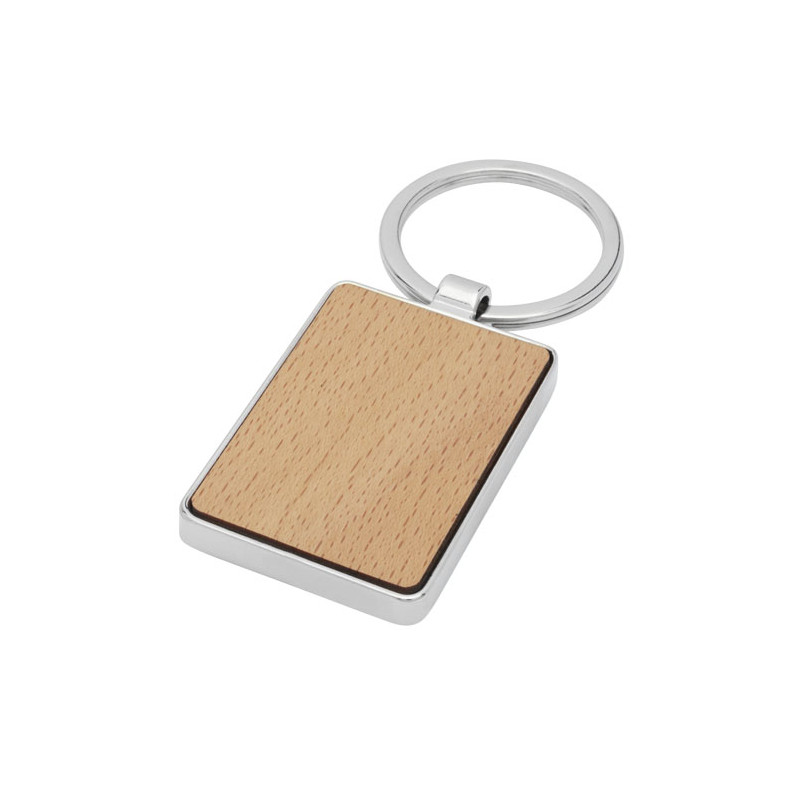 Llavero rectangular de madera de haya Mauro