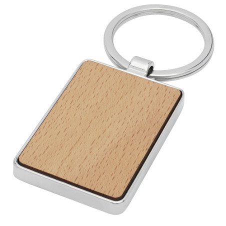 Llavero rectangular de madera de haya Mauro