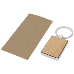 Llavero rectangular de madera de haya Mauro