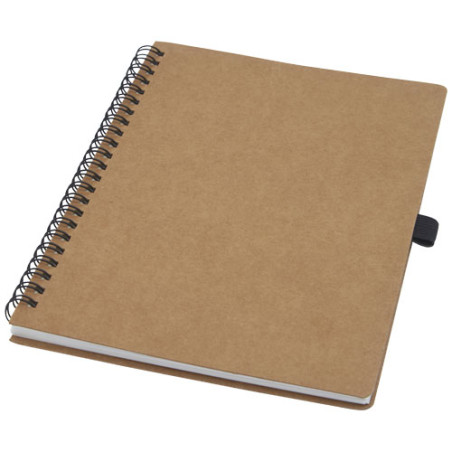 Libreta de tamano A5 de carton reciclado con espiral y papel de piedra Cobble