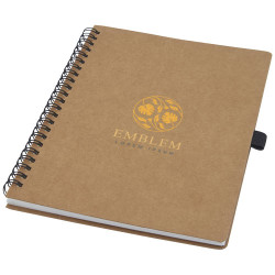 Libreta de tamano A5 de carton reciclado con espiral y papel de piedra Cobble