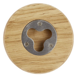 Posavasos de madera con abrebotellas Scoll