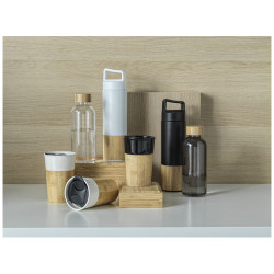 Taza de porcelana de 320 ml con pared exterior de bambu Pereira
