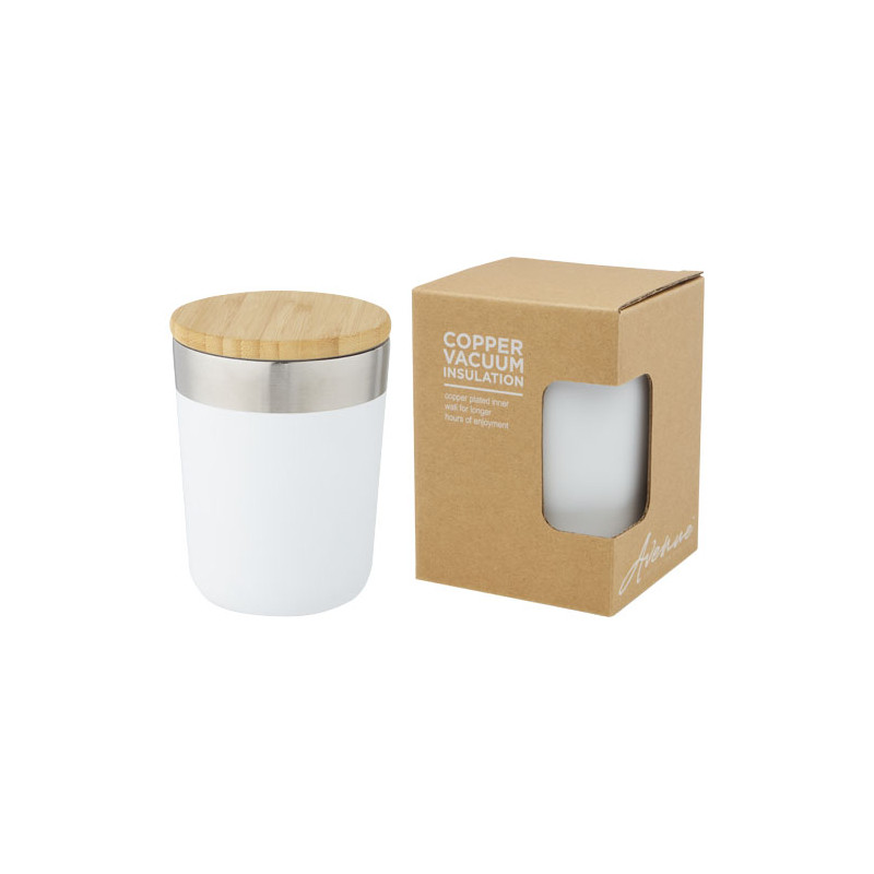 Vaso de 330 ml de acero inoxidable con aislamiento al vacio de cobre y tapa de bambu Lagan