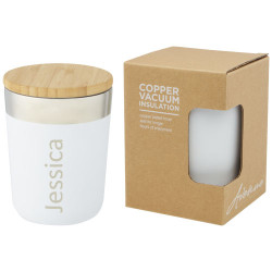 Vaso de 330 ml de acero inoxidable con aislamiento al vacio de cobre y tapa de bambu Lagan