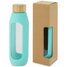 Botella de vidrio borosilicato con agarre de silicona de 600 ml Tidan