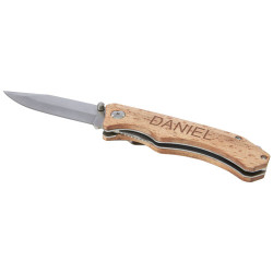 Navaja de madera con clip para cinturon Dave