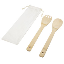 Cuchara y tenedor de bambu para ensalada Endiv