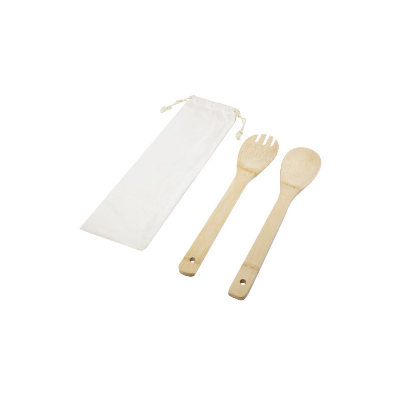 Cuchara y tenedor de bambu para ensalada Endiv