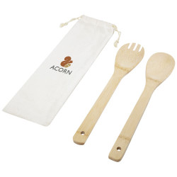 Cuchara y tenedor de bambu para ensalada Endiv