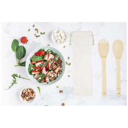 Cuchara y tenedor de bambu para ensalada Endiv