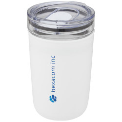 Vaso de vidrio de 420 ml con pared exterior de plastico reciclado Bello