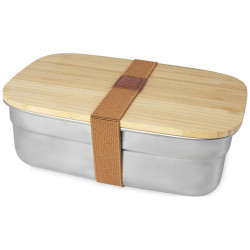 Fiambrera de acero inoxidable con tapa de bambu Tite