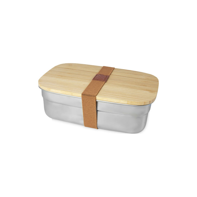 Fiambrera de acero inoxidable con tapa de bambu Tite