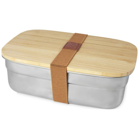 Fiambrera de acero inoxidable con tapa de bambu Tite