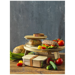 Fiambrera de acero inoxidable con tapa de bambu Tite