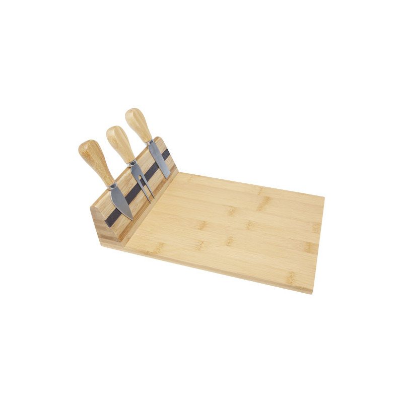 Tabla de quesos imantada con acesorios de bambu Mancheg