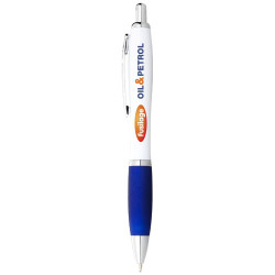 Boligrafo blanco con empunadura de color Nash tinta negra