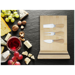 Tabla de quesos imantada con acesorios de bambu Mancheg