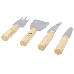 Set de 4 piezas para queso de bambu Cheds