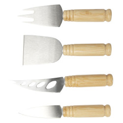 Set de 4 piezas para queso de bambu Cheds