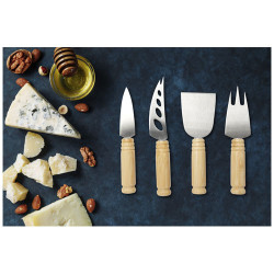 Set de 4 piezas para queso de bambu Cheds