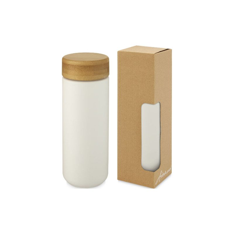 Vaso de ceramica de 300 ml con tapa de bambu Lumi