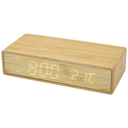 Cargador inalambrico de bambu con reloj Minata