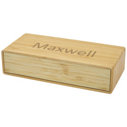 Cargador inalambrico de bambu con reloj Minata