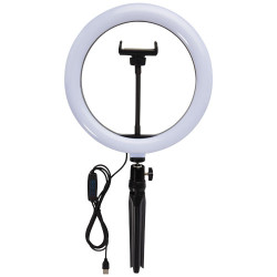 Aro de luz para selfies y vlogging con soporte para telefono y tripode Studio