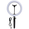 Aro de luz para selfies y vlogging con soporte para telefono y tripode Studio