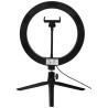 Aro de luz para selfies y vlogging con soporte para telefono y tripode Studio