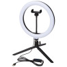 Aro de luz para selfies y vlogging con soporte para telefono y tripode Studio