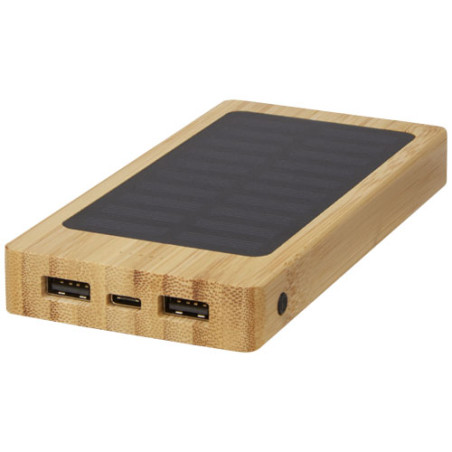 Bateria externa solar de bambu de 8000 mAh Alata