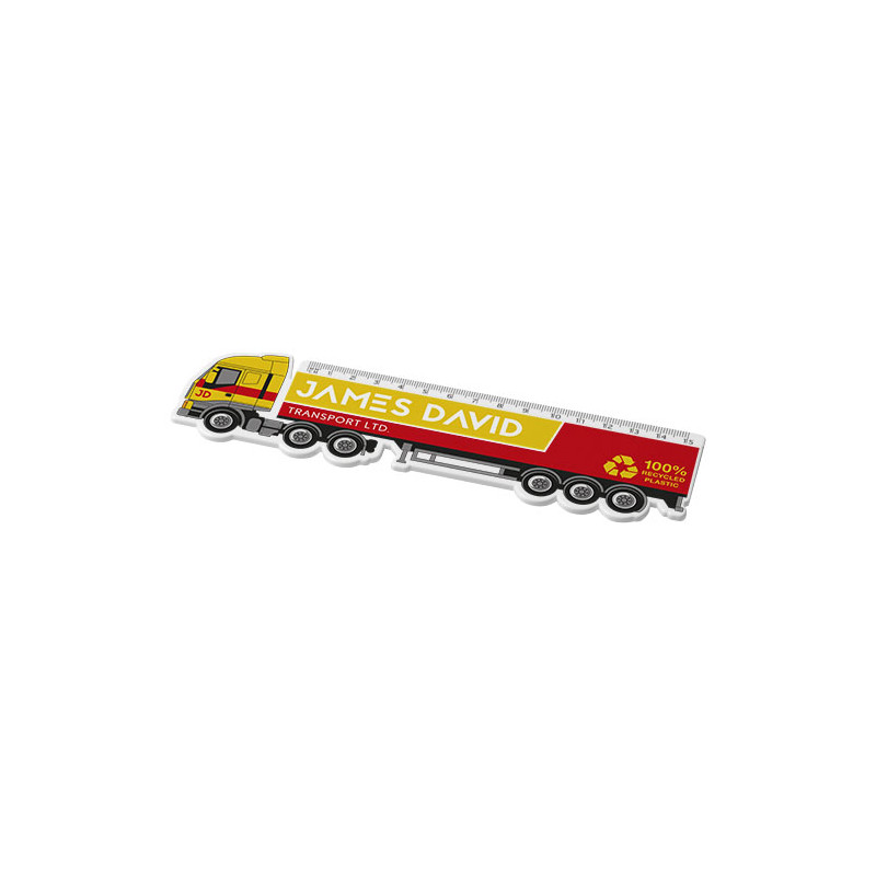 Regla de plastico reciclado con forma de camion de 15 cm Tait