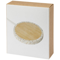 Base de carga inalambrica de bambu de 10 W Terrazzo