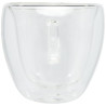 Dos tazas de vidrio de doble pared de 100 ml con posavasos de bambu Manti