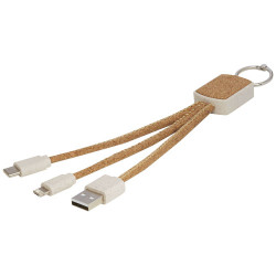Cable de carga 3 en 1 de paja de trigo y corcho Bates