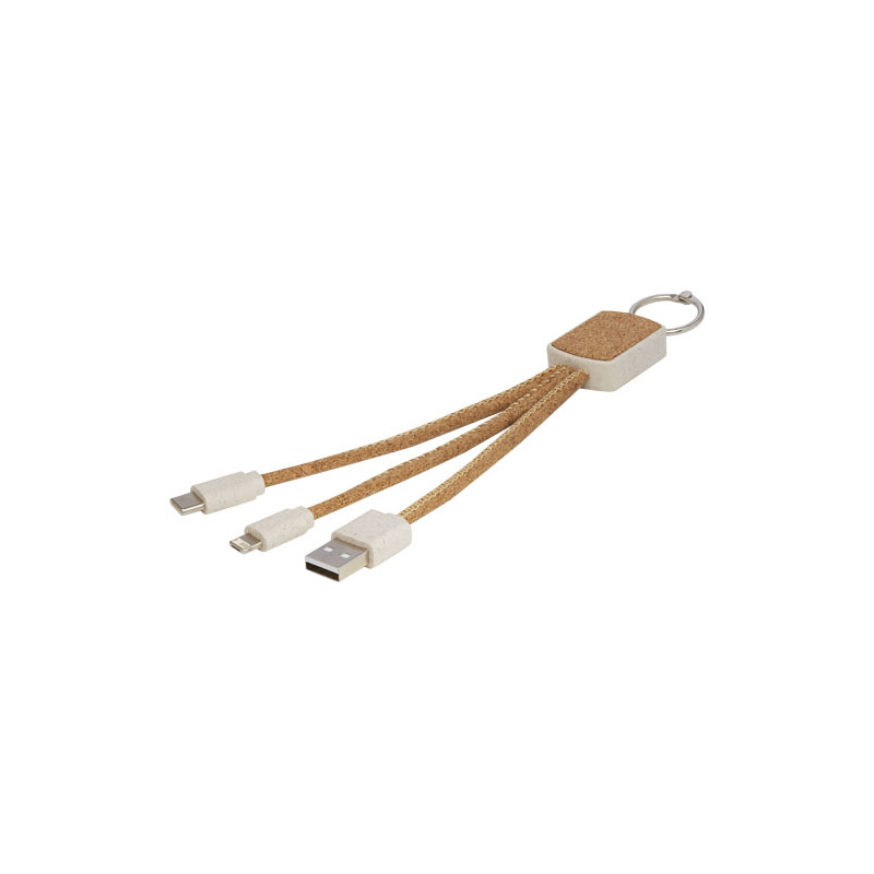 Cable de carga 3 en 1 de paja de trigo y corcho Bates
