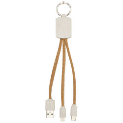Cable de carga 3 en 1 de paja de trigo y corcho Bates