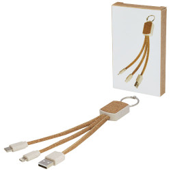 Cable de carga 3 en 1 de paja de trigo y corcho Bates