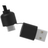 Cable de carga 5 en 1 de PET reciclado con logo retroiluminado y estuche redondo de madera SCXdesign C37