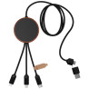 Cable de carga 5 en 1 de PET reciclado con logo retroiluminado y base de carga de 10 W SCXdesign C40
