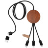 Cable de carga 5 en 1 de PET reciclado con logo retroiluminado y base de carga de 10 W SCXdesign C40