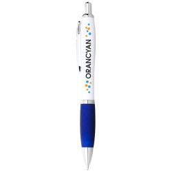 Boligrafo blanco con empunadura de color Nash tinta azul