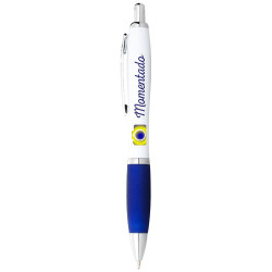 Boligrafo blanco con empunadura de color Nash tinta azul
