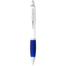 Boligrafo blanco con empunadura de color Nash tinta azul