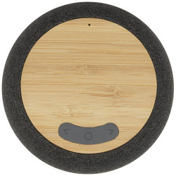 Altavoz de bambu RPET BluetoothR y base de carga inalambrica Ecofiber
